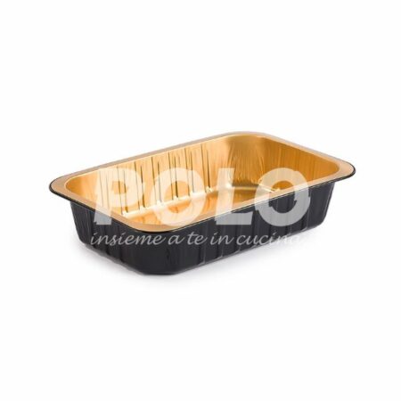 Vaschetta Allum. 2Porz Laccato Nero/Oro