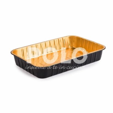 Vaschetta Allum. 6Porz Laccato Nero/Oro